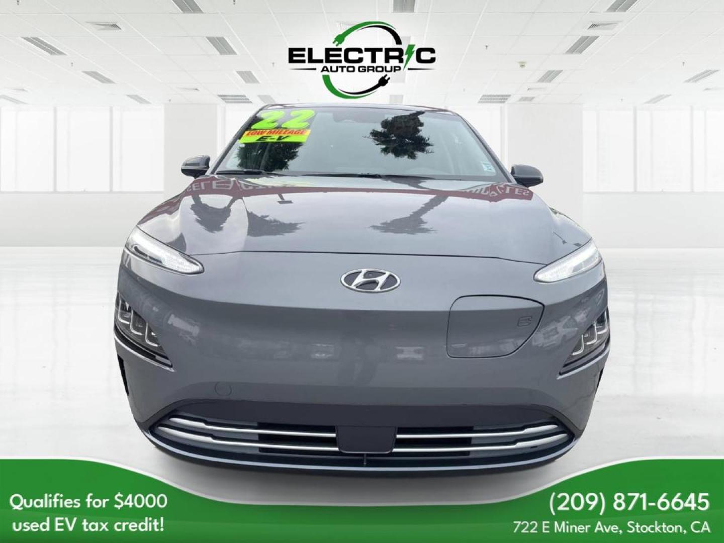 2022 Hyundai Kona EV Ultimate (KM8K53AG4NU) with an ELECTRIC engine, 1A transmission, located at 722 E Miner Ave, Stockton, CA, 95202, (209) 871-6645, 37.956711, -121.282310 - PLUS TAXES AND FEES - Photo#1