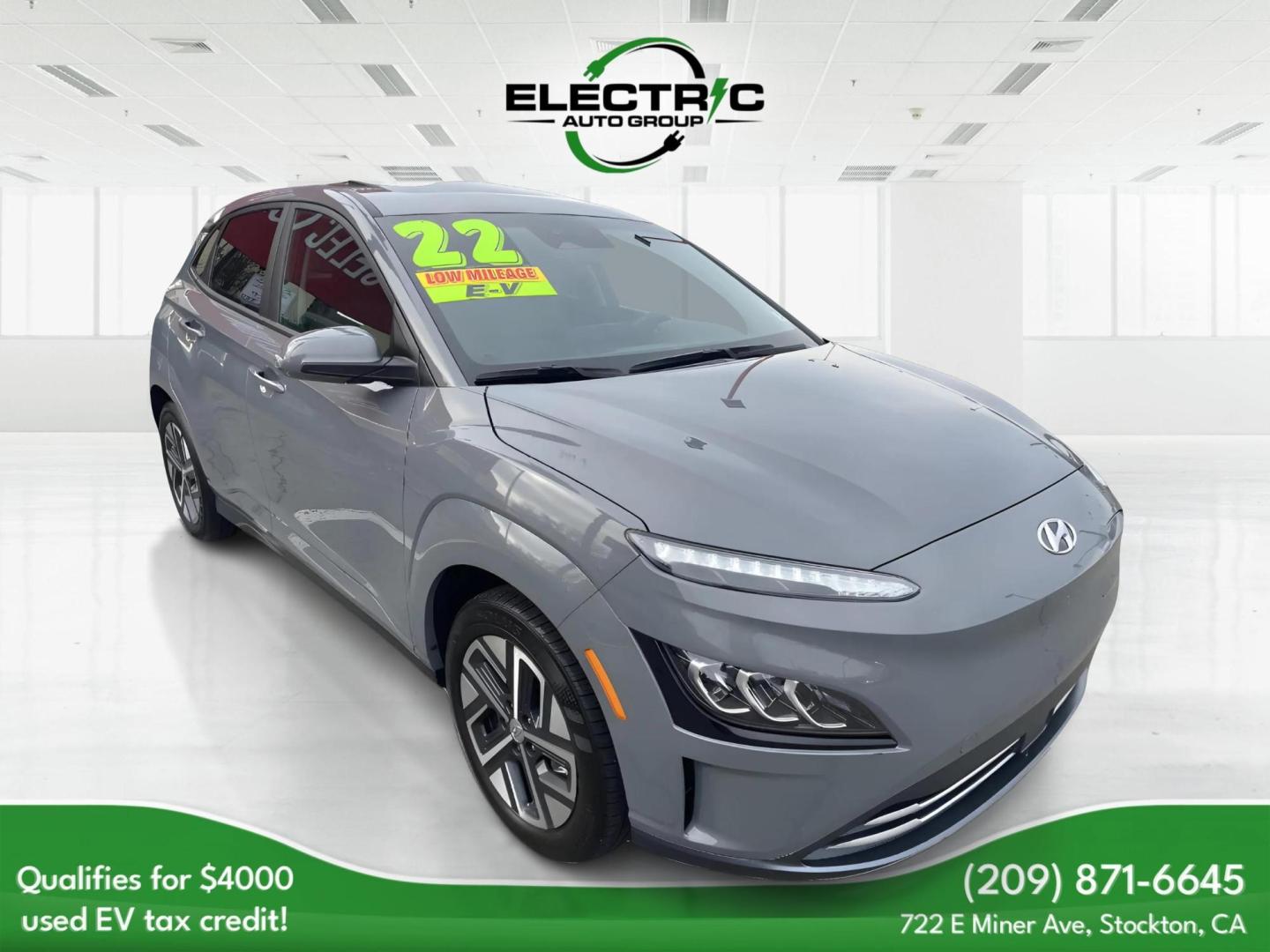 2022 Hyundai Kona EV Ultimate (KM8K53AG4NU) with an ELECTRIC engine, 1A transmission, located at 722 E Miner Ave, Stockton, CA, 95202, (209) 871-6645, 37.956711, -121.282310 - PLUS TAXES AND FEES - Photo#8