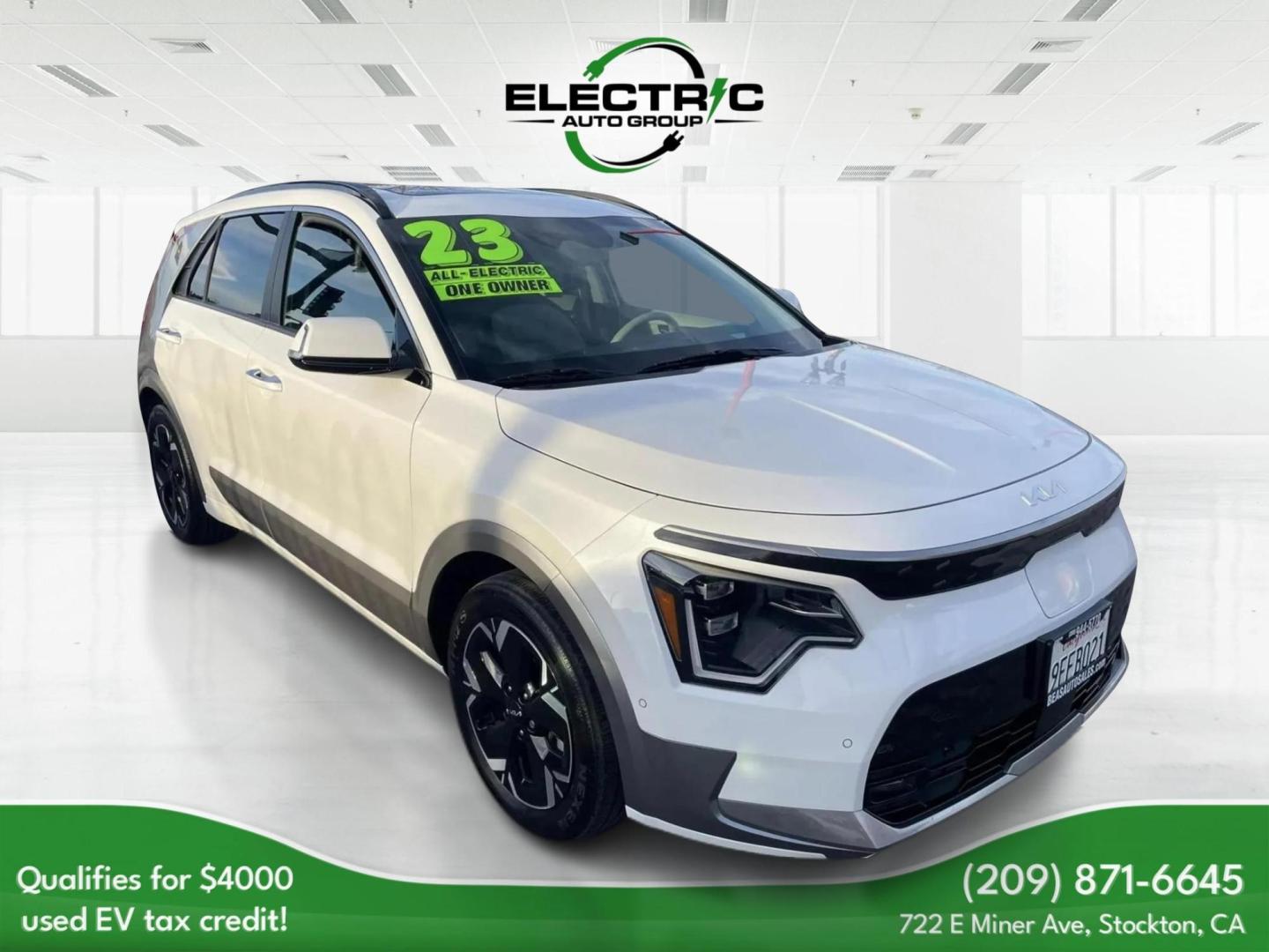 2023 WHITE Kia Niro EV Wave (KNDCT3L19P5) , 6A transmission, located at 722 E Miner Ave, Stockton, CA, 95202, (209) 871-6645, 37.956711, -121.282310 - PLUS TAXES AND FEES - Photo#1