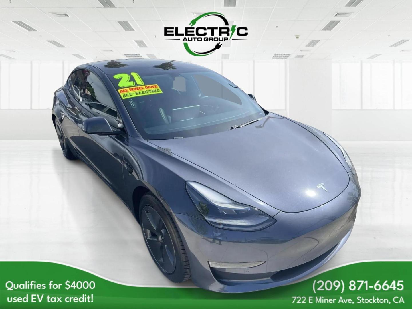 2021 WHITE Tesla Model 3 Long Range (5YJ3E1EBXMF) with an ELECTRIC engine, 1A transmission, located at 722 E Miner Ave, Stockton, CA, 95202, (209) 871-6645, 37.956711, -121.282310 - PLUS TAXES AND FEES NO CHARGER AVAILABLE - Photo#1
