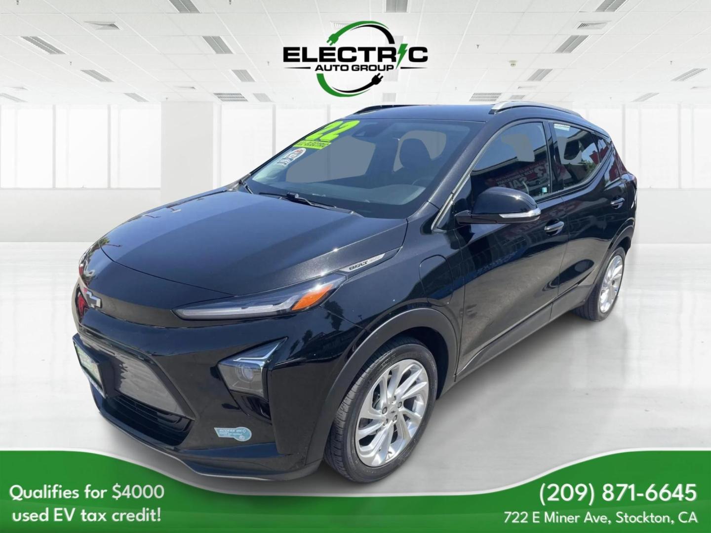 2022 Chevrolet Bolt EV 1LT (1G1FY6S01N4) with an ELECTRIC engine, 1A transmission, located at 722 E Miner Ave, Stockton, CA, 95202, (209) 871-6645, 37.956711, -121.282310 - PLUS TAXES AND FEES NO CHARGER AVAILABLE - Photo#2