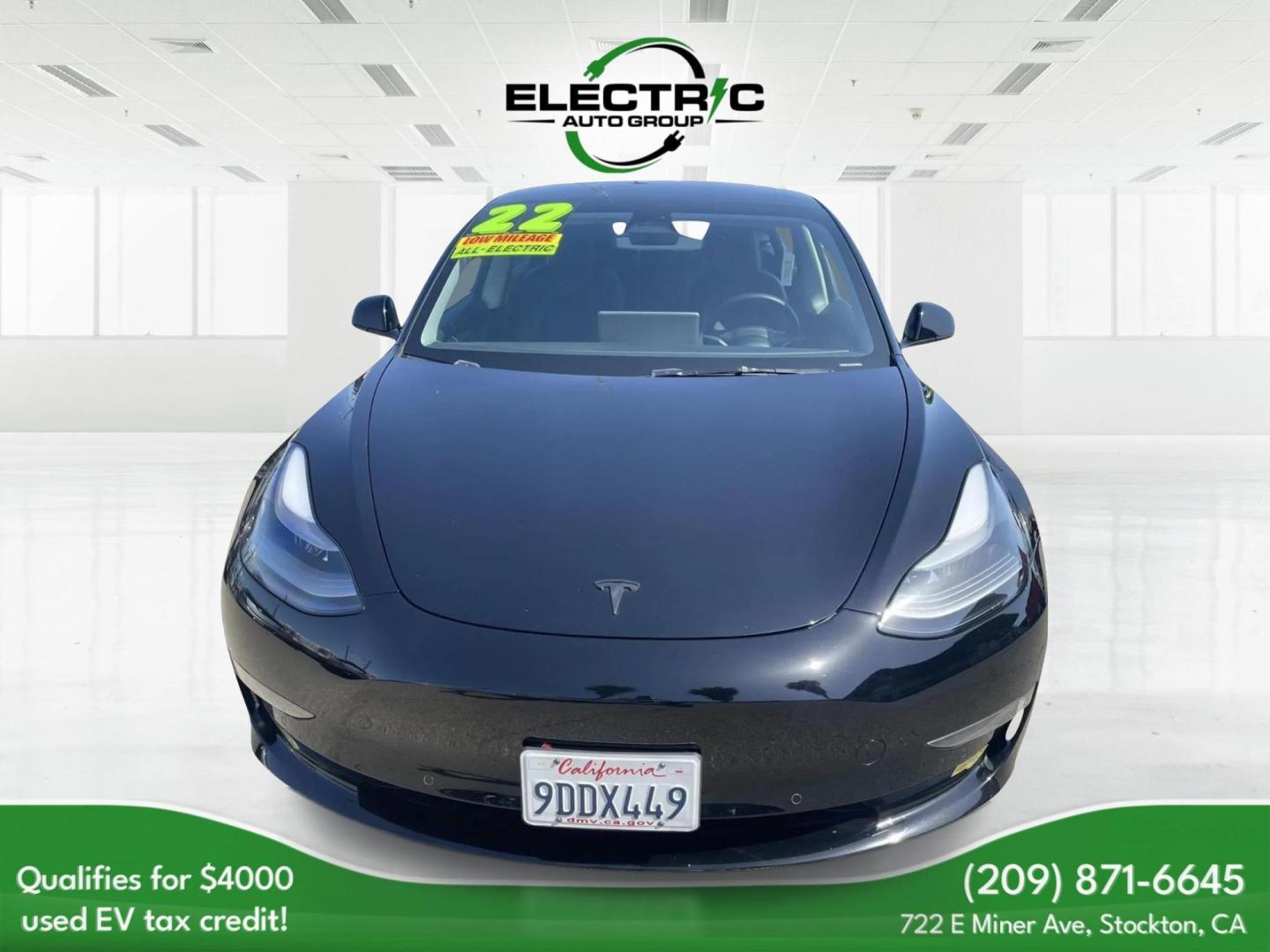 2022 Tesla Model 3 Standard Range Plus (5YJ3E1EAXNF) with an ELECTRIC engine, 1A transmission, located at 722 E Miner Ave, Stockton, CA, 95202, (209) 871-6645, 37.956711, -121.282310 - PLUS TAXES AND FEES NO CHARGER AVAILABLE - Photo#2